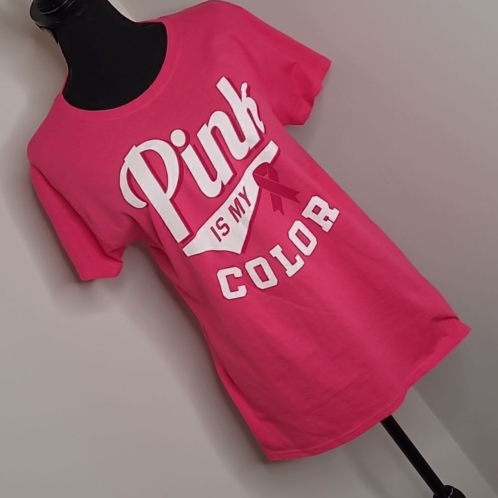 Gildan sz L NWOT  "pink is my color" breast cancer awareness t-shirt